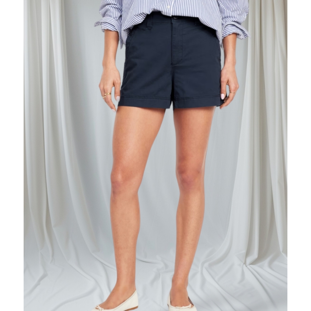 Kensie Jeans Navy Shorts Mid-rise Beltloops Folded Hem 🆕️✨️size 10/30